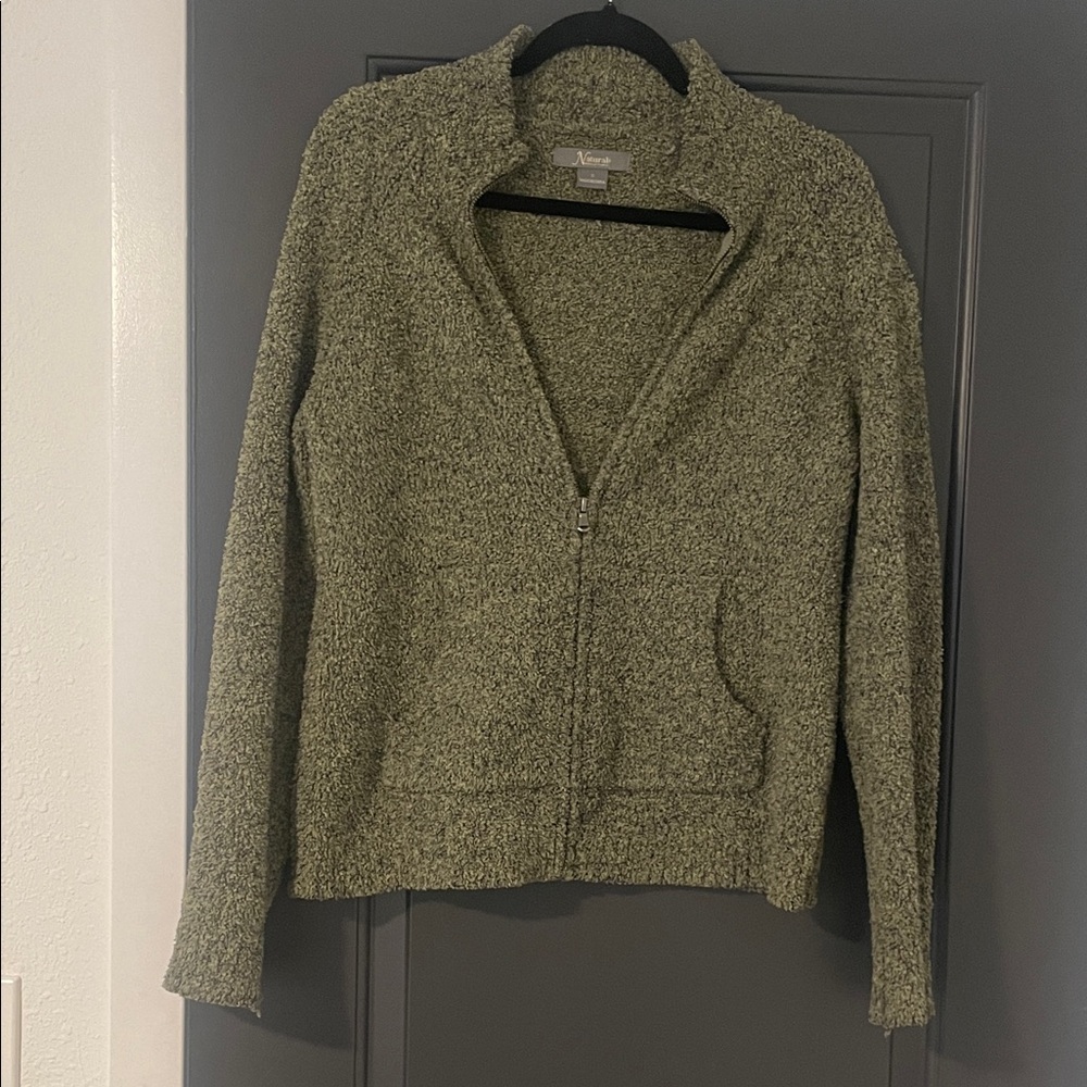 Natural Reflections Textured Olive Sweater